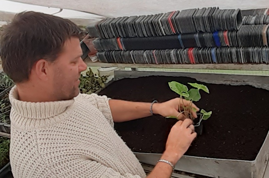 Julien bei der Gartenarbeit ethnoplants
